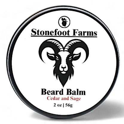 Picture of Stonefoot Farms Cedar & Sage Beard Balm for Men - Natural Beard Wax for Men with Argan & Jojoba Oils, Conditioning Beard Butter for Men, Beard Thickener for Men, 2 oz