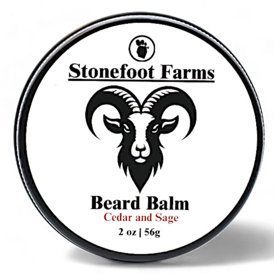 Picture of Stonefoot Farms Cedar & Sage Beard Balm for Men - Natural Beard Wax for Men with Argan & Jojoba Oils, Conditioning Beard Butter for Men, Beard Thickener for Men, 2 oz
