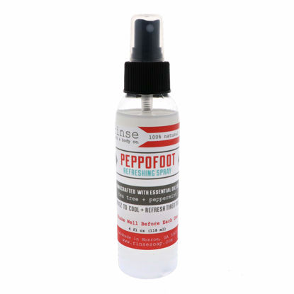 Picture of Rinse Bath & Body Peppofoot Peppermint Foot Spray - Handmade Peppermint & Tea Tree Foot spray with Essential Oils | Cooling, Refreshing & Moisturizing | Gluten Free| All Natural Herbal Foot Spray |4oz