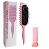 Picture of Curl Defining Brush with Hair Clip, Curly Hair Brush for All Types, Curl Brush for Vented Hair, Brush for Curly hair, Ultimate Curl Brush for Curly Hair wet, Defining Brush for Curly Hair (Pink)