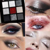 Picture of CAKAILA Smokey Black Red Eyeshadow Palette,9 Colors Dark Shimmer Matte Metallic Makeup Pallet,Pigmented Make Up Kit for Halloween Parties Christmas Joker Vampire Clown,Long Lasting Waterproof