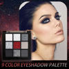 Picture of CAKAILA Smokey Black Red Eyeshadow Palette,9 Colors Dark Shimmer Matte Metallic Makeup Pallet,Pigmented Make Up Kit for Halloween Parties Christmas Joker Vampire Clown,Long Lasting Waterproof