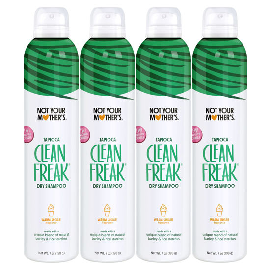 Picture of Not Your Mother's Clean Freak Tapioca Dry Shampoo - (4-Pack) 7 oz - Refreshing Dry Shampoo Instantly Absorbs Oil - Hair Essentials for All Hair Types