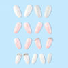 Picture of Almond Press on Nails White Snowflake Fake Nails Medium Length Christmas False Nails with Glitter Rhinestone Design Reusable Winter Nails Press ons Acrylic Glue on Nails Cute Stick on Nails for Women