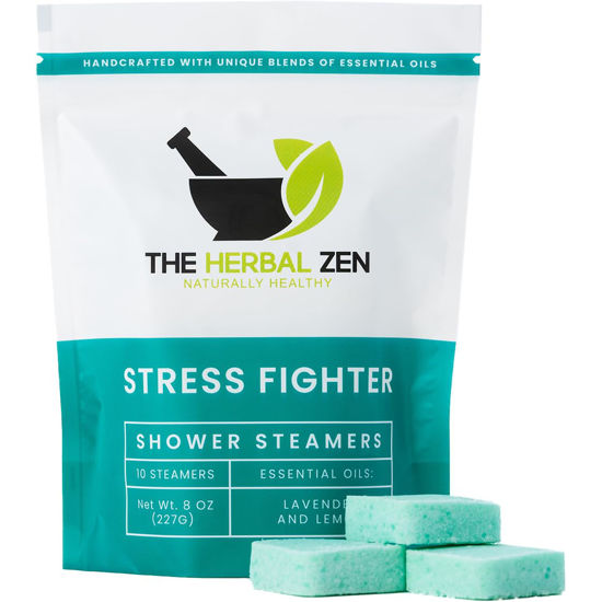 Picture of Stress Fighter Shower Steamers Aromatherapy with Essential Oils, Made in the USA Shower Bombs, Shower Bomb Aromatherapy, Relaxing Gifts for Women, Spa Day Gift, Birthday Gift