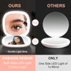 Picture of Compact LED Magnifying Travel Makeup-Mirror - 4 inches 1X/10X Magnification Small Hand Pocket Dimmable Double Sided USB Rechargeable Touch Screen, Portable Tabletop Cosmetic (Black)
