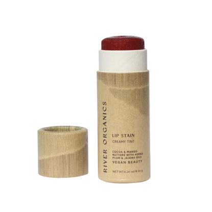 Picture of Organic Lip Stain | Vegan + Cruelty Free | Long Lasting, Toxic Free | 2 Colors "Fig" or "Pomegranate, .30 oz (Pomegranate), River Organics Zero Waste Makeup