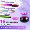 Picture of Chrome Nail Powder Set - 16 Jars Chrome Powder for Nails Gold Chrome Nail Powder Kit Nail Chrome Powder for Gel Nails Red Chrome Nail Powder - Nail Glitter for Nail Art Holographic Glitter for Nails