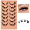 Picture of Natural Cluster Lashes D Curl Eyelash Extensions Wispy Individual Lashes Strips False Eyelashes DIY Lash Extensions Multipack by Eefofnn