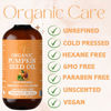 Picture of Organic Pumpkin Seed Oil, Cold Pressed, 100% Pure Pumpkin Seed Oil for Hair Growth Dry Skin and Anti Aging Face Oil - Organic Hair Oil for Dry Damaged Hair and Growth - Glass Bottle 4 fl oz