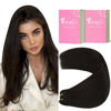 Picture of YoungSee Sew in Hair Extensions Brown Weft Human Hair Extensions Brazilian Weft Hair Extensions Real Human Hair Brown Sew in Human Hair Extensions with no Shedding 18Inch 100G