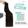 Picture of YoungSee Sew in Hair Extensions Brown Weft Human Hair Extensions Brazilian Weft Hair Extensions Real Human Hair Brown Sew in Human Hair Extensions with no Shedding 18Inch 100G
