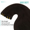 Picture of YoungSee Sew in Hair Extensions Brown Weft Human Hair Extensions Brazilian Weft Hair Extensions Real Human Hair Brown Sew in Human Hair Extensions with no Shedding 18Inch 100G