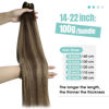 Picture of YoungSee Weft Hair Extensions Balayage Sew in Hair Extensions Dark Brown Fading to Caramel Blonde Mix Brown Balayage Human Hair Weft Extensions No Smell No Shedding 16Inch 100G