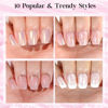 Picture of Press on Nails Short 10 Styles, Jofay Fashion 240Pcs Salon-Like Fake Nails with Cat Eye Nails & French Tip Press on Nails Designs, Artificial Acrylic Nails Gel Glue on Nails Stick on Nails for Women