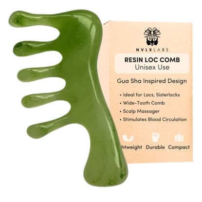 Picture of Loc Comb - Scalp Massager | Gua Sha Hair Care Inspired Wide Tooth Comb for Curls - Head Massager for Hair Growth, Hair Detangler for Women, Men By NVLX LABS