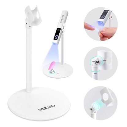 Picture of SAVILAND U V Nail Lamp Stand: Sturdy Only U V Light Stand for Gel Nails Polish 360° Adjustable Magnetic Rotation U V Nail Light Stand Portable Handsfree Builder Nail Gel Lamp Stand Home Salon Manicure