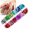 Picture of Heart Nail Art Glitter Sequins Heart Valentines Nail Art Sticker Decals Laser Love Heart Glitter Flakes for Manicure Make Up DIY Nail Decoration
