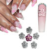 Picture of Set 10Pcs -Clear -Gel 3D -Flowers -Nails -Charms Plain No Rhinestone Gems Handmade by Gel, Design For Medium & Long Nail, 3D Flower Nail Art Floral Salon Decor For Women(Medium, ApricotBlossom Clear)