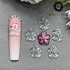 Picture of Set 10Pcs -Clear -Gel 3D -Flowers -Nails -Charms Plain No Rhinestone Gems Handmade by Gel, Design For Medium & Long Nail, 3D Flower Nail Art Floral Salon Decor For Women(Medium, ApricotBlossom Clear)