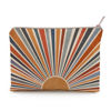 Picture of Sunshine Makeup Bag, Natural Linen, Zipper Pouch, Retro Makeup Bag, Tech Accessory Bag, Best Friend Gift, Art or Journaling Pouch, Gift For Her