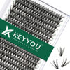 Picture of Lash Clusters 300pcs Individual Lashes 30D 0.07D Curl 16mm DIY Eyelash Extension KEYYOU Large Tray Volume Soft&Natural Cluster Lashes(30D-0.07D,16）