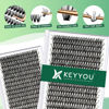 Picture of Lash Clusters 300pcs Individual Lashes 30D 0.07D Curl 16mm DIY Eyelash Extension KEYYOU Large Tray Volume Soft&Natural Cluster Lashes(30D-0.07D,16）