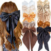 Picture of 10 PCS Large Hair Bows Ribbon Bow for Women,Hair Bows for Women,Oversized Long-tail Cute Aesthetic Hair Accessories,Large Hair Barrettes for Women,Big Bows for Girls（Warm brown