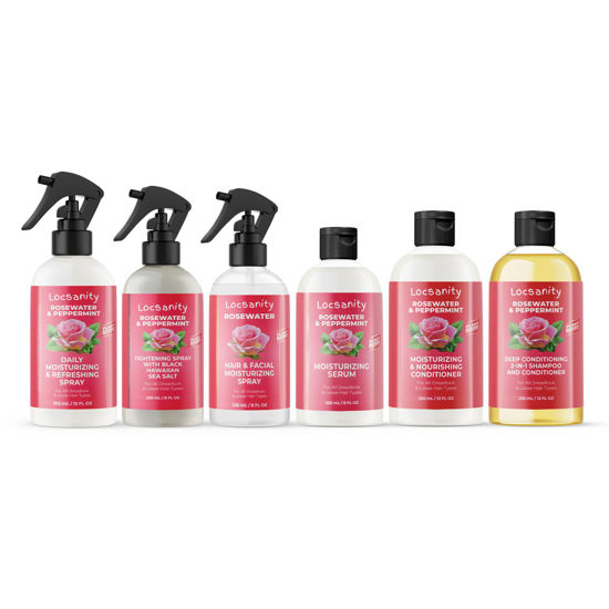 Picture of Locsanity Rosewater Peppermint Loccare Bundle Dreadlock, Sisterlocks, Microlocks, Locs Fine Mist