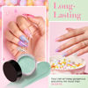 Picture of AZUREBEAUTY Dip Powder Nail Set, Clear Pink Coral Violet Blue Green Pastel Shades with Sparkling Aluminum Foil, 6 Colors Dipping Powder Starter Kit Nail Art Manicure Salon, No Need Nail Lamp Cured