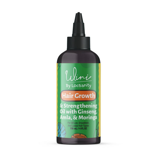 Picture of Wini by Locsanity Hair Growth Oil for Locs, Dreadlocks, Dreads, Loose Natural Hair - Blackberry, Alma, Moringa, Tamanu, Flax Seed, Ginseng, Hibiscus, Bhringraj 100% Narural Vegan 4 OZ