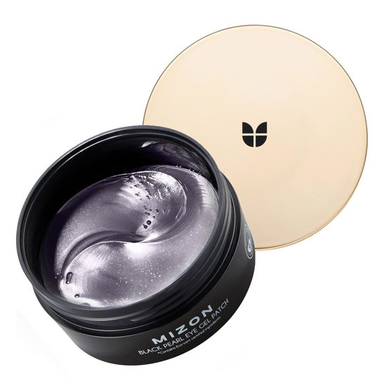 Picture of MIZON Pearl Eye Gel Patch Masks, Eye Treatment Mask Reduces Wrinkles and Puffiness, Dark Circles treatment, Hydrogel Eye Patches (Black Pearl)