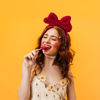 Picture of Meekest Red Headband Big Red Bow For Hair Costume for Halloween Snow White Cosplay Cute Accessories Non-slip Hairband Christmas