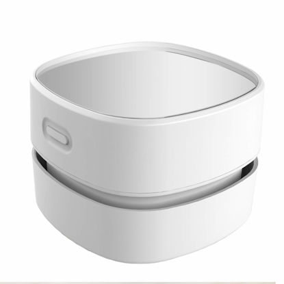 Picture of ODISTAR Desktop Vacuum Cleaner, Mini Table dust Sweeper Energy Saving,High Endurance up to 90 mins,Cordless&360º Rotatable Design for Keyboard/Home/School/Office(White AA Battery)