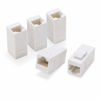 Picture of Rapink RJ45 Coupler Inline Adapter Keystone, Female to Female Network Connector 5 Pack for Ethernet Cat6/Cat5e/Cat5 Cable Extender with Gold Plated White