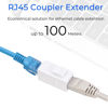 Picture of Rapink RJ45 Coupler Inline Adapter Keystone, Female to Female Network Connector 5 Pack for Ethernet Cat6/Cat5e/Cat5 Cable Extender with Gold Plated White