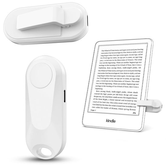 Picture of DATAFY Remote Control Page Turner for Kindle Paperwhite Oasis Kobo eReaders, Camera Camcorder Remote Controls, Page Turner Clicker for ipad Tablets Reading Novels with Wrist Strap Storage Bag