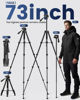 Picture of CAMBOFOTO 73" Camera Tripod and Monopod, Professional Aluminum Tripod Stand for Mirrorless Camera/DSLR/Cell Phone/Camcorder/GoPro, with Phone Holder and Travel Bag (Black)