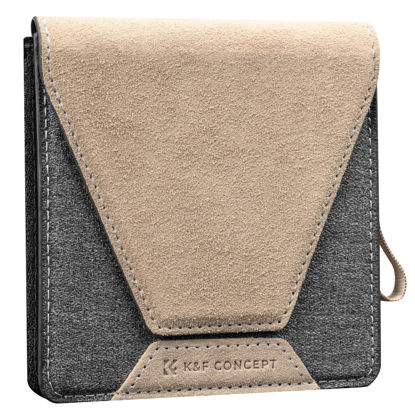 Picture of K&F Concept Lens Filter Case 4 Pocket, Leather Carrying Filters Bag Pouch for Square ND CPL etc Filters up to 100x100mm, Designed NANO-X Series Square Bracket 100mm