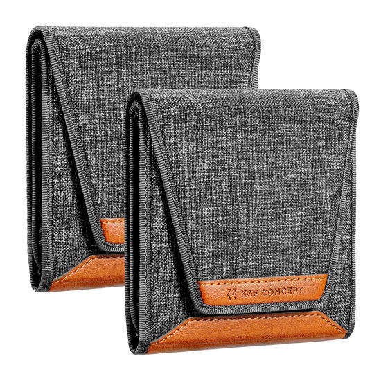 Picture of K&F Concept Lens Filter Case 4 Pocket, Leather Carrying Filters Bag Pouch for Square ND CPL etc Filters up to 100x100mm, Designed NANO-X Series Square Bracket 100mm