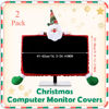 Picture of 2 Pcs Christmas Computer Monitor Cover Christmas Computer Monitor Border Cover Santa Christmas Computer Decorations Snowman Computer Screen Cover Elastic Laptop Computer Cover for Home Office Computer