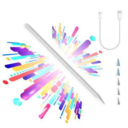 Picture of Yebos Stylus Pen for Apple iPad 9th&10th Generation(2018-2024),3X Battery Life, USB-C Fast Charging (10 Min), iPencil, Tilt & Palm Rejection, Compatible w/6-10 iPad Pencil,Pro (M2/M4), Air, Mini