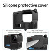 Picture of AAIOOEA Accessories Kit Compatible with Go Pro Hero Black Silicone Sleeve Protective Case Tempered Glass Screen Protector Battery Side Cover for Go Pro Hero