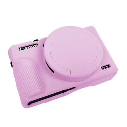 Picture of Easy Hood G7X Mark III Case, Protective Case for Canon Powershot G7X Mark III Digital Camera, Removable Lens Cover Silicone Sleeve Soft Camera Cover Rubber Protective Body Skin- Light Pink