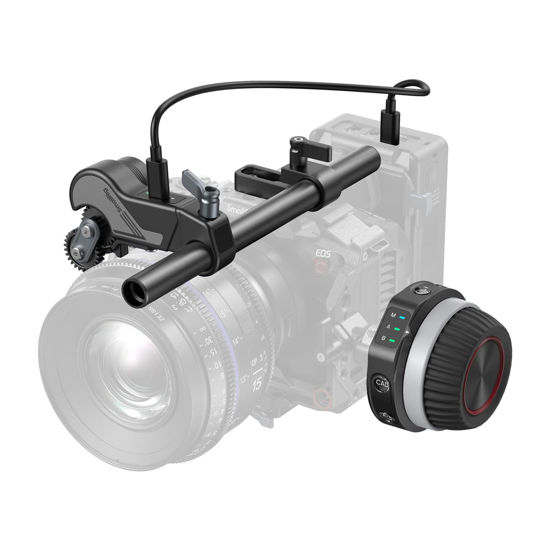 Picture of SmallRig Wireless Follow Focus Kit (Lite) with Handwheel Controller & Receiver Motor, A/B Stops & 15mm Rod Clamp, Compact Design, Widely Compatible with Cinema and Zoom Lenses with High Damping - 4296