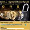 Picture of Fingerprint Padlock, Pothunder Smart Padlock, Locker Lock, Combination Lock, Fingerprint Lock with APP Unlock, USB Rechargeable, Suitable for Gym Locker, Door, Locker(Black)