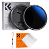 Picture of K&F Concept 82mm Variable ND Camera Lens Filter ND2-ND400 (1-9 Stops) + Filter Cap + Cleaning Cloth 18 Multi-Layer Coatings Adjustable Neutral Density Ultra Slim Lens Filter (K-Series)
