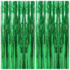 Picture of 2 Pack Foil Curtain Backdrop Green Metallic Tinsel Foil Fringe Curtains Photo Booth Props for Birthday Wedding Engagement Baby Shower Bachelorette Christmas Holiday Celebration Party Decorations