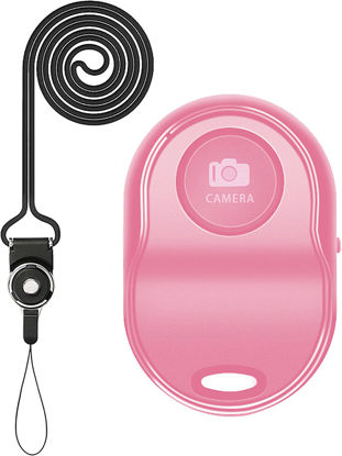 Picture of [Upgraded] Bluetooth 5.0 Remote Shutter for iPhone & Android Camera Wireless Remote Control Selfie Button for iPad iPod Tablet, HD Selfie Clicker for Photos & Videos (Pink)
