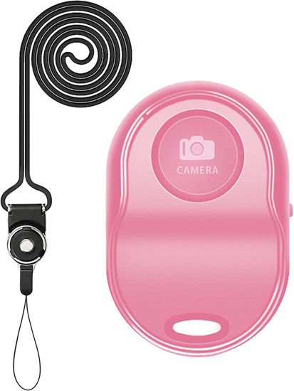 Picture of [Upgraded] Bluetooth 5.0 Remote Shutter for iPhone & Android Camera Wireless Remote Control Selfie Button for iPad iPod Tablet, HD Selfie Clicker for Photos & Videos (Pink)